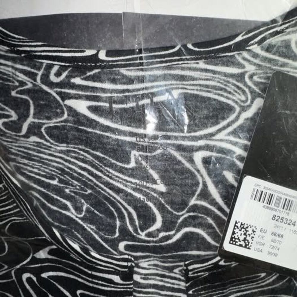 Ulla Popken Womens Plus Size 36/38 Black Swirl Print Long Sleeve Blouse New
